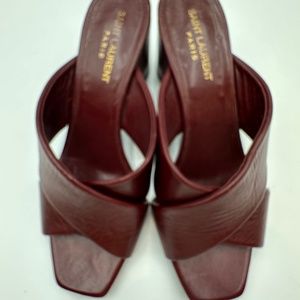 Yves Saint Laurent Burgundy Slides